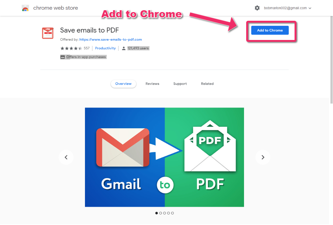 Convert gmail email to pdf